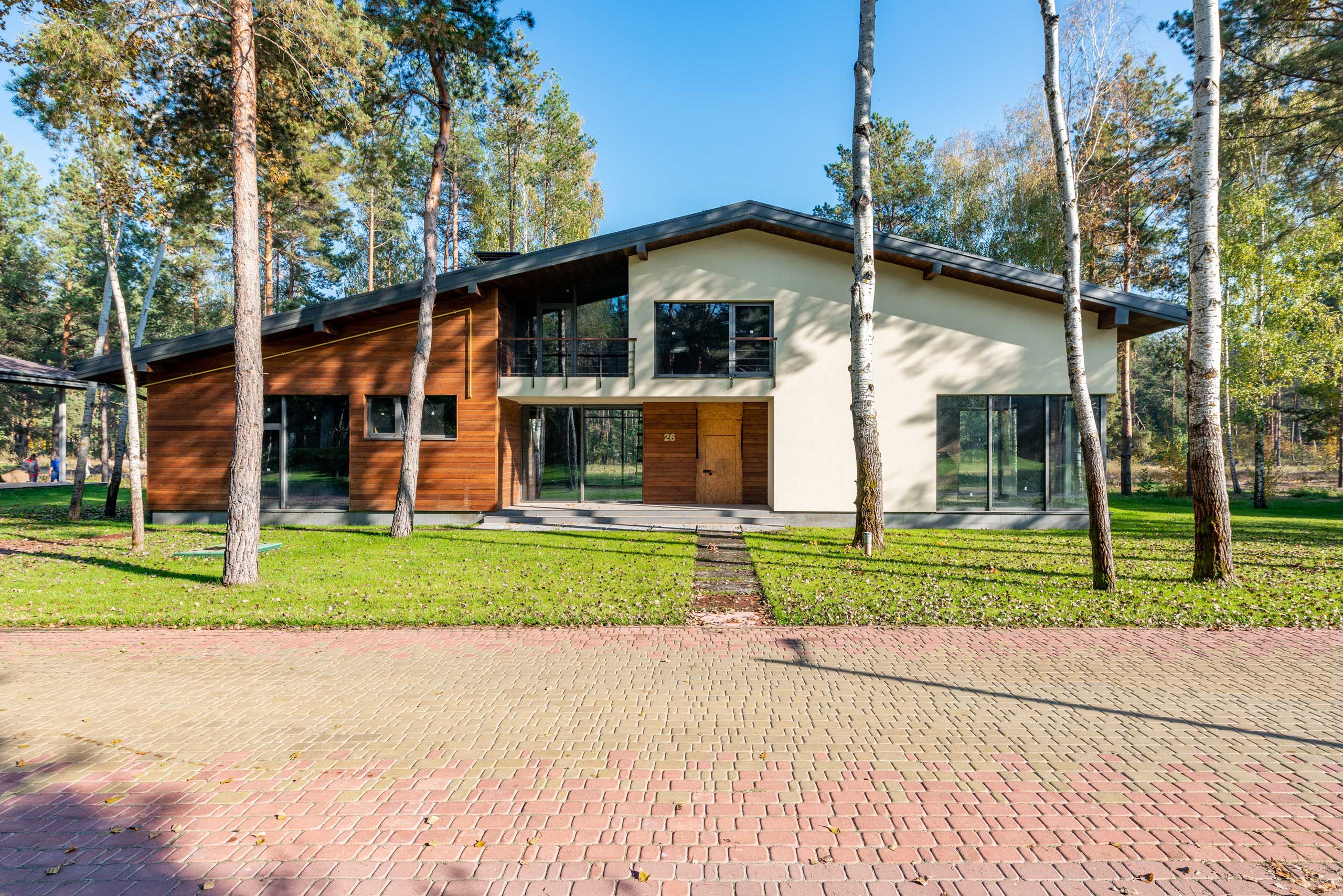 A large home with lots of wood panelling